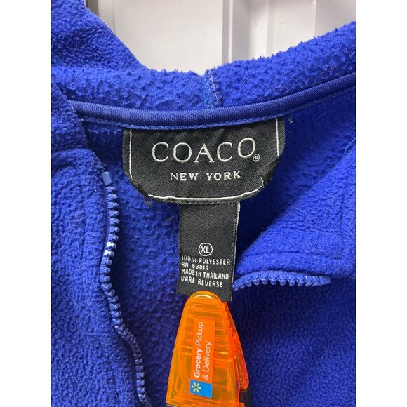 Coaco New York Mens XL Royal Blue Fleece Full-Zip Hoodie - Picture 5 of 8